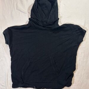 James Perse Short sleeve cotton black hoodie